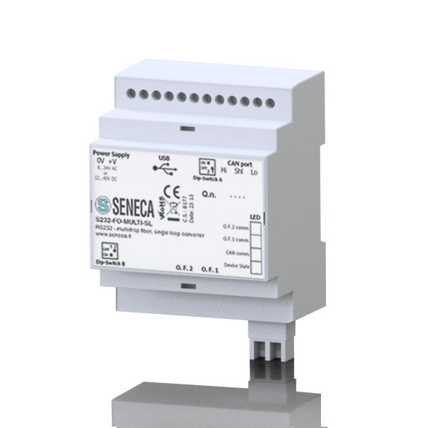 意大利Seneca  RS232到光纖轉換器。單模/多模光纖-單環路/雙環轉換器S232-FO